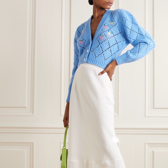 ✨FINAL SALE✨ Alessandra Rich blue floral cropped cardigan - Picture 10 of 10